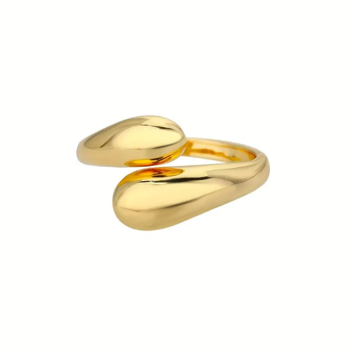 Stunning adjustable gold ring by ÈRE, featuring a modern design with a sleek finish, showcasing its elegant golden sheen against a minimalistic background.